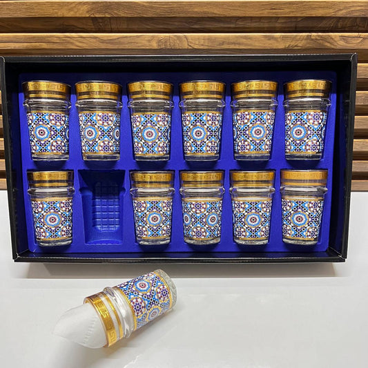 Ensemble de 12 Verres à Thé Traditionnels ZALIJA