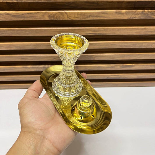 Brûleur d’Encens en Cristal Avec Plateaux – Élégance, Pureté et Sérénité