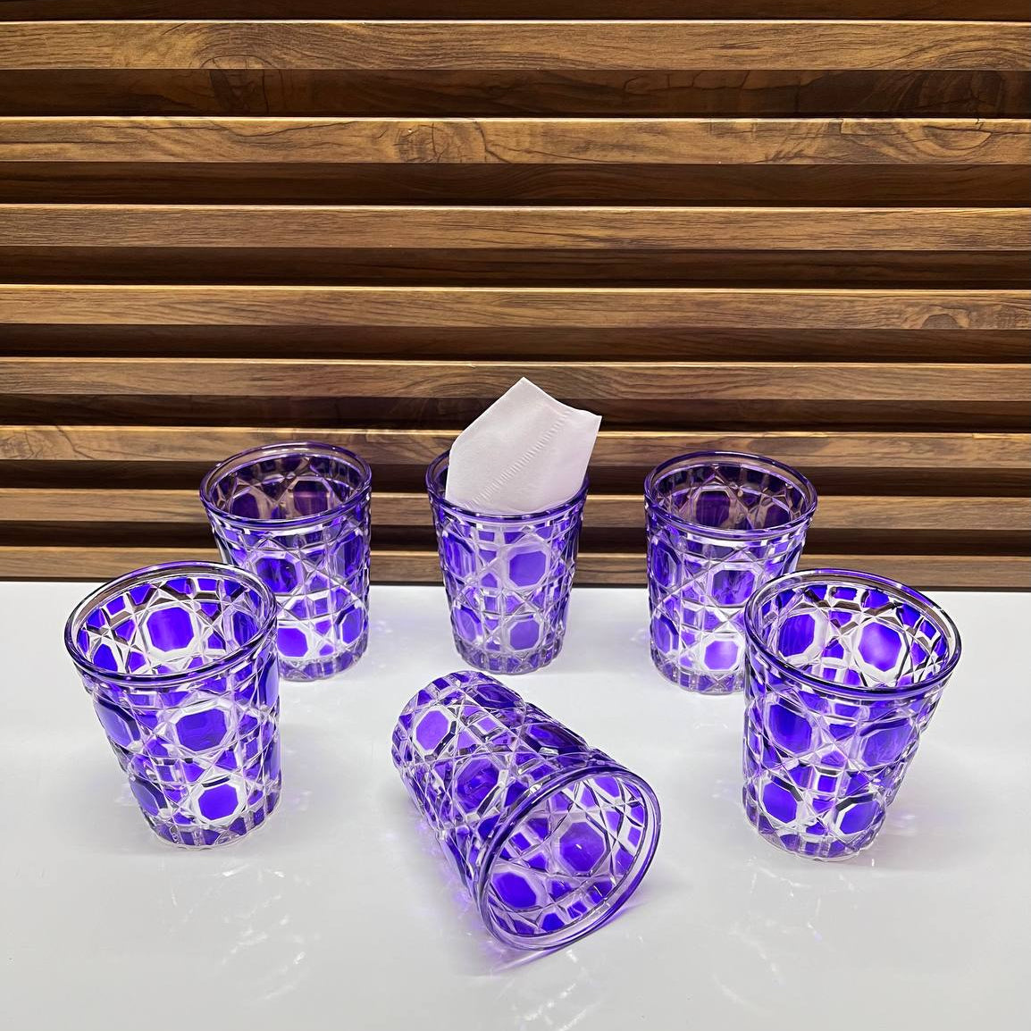 Verre Transparent Style Rétro avec Motifs en Relief – 310 ml