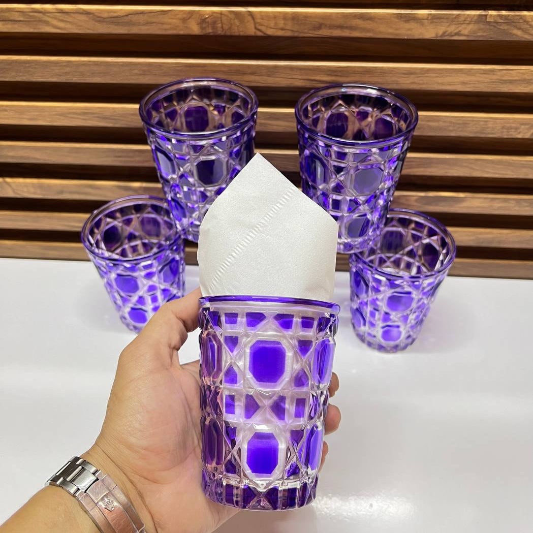 Verre Transparent Style Rétro avec Motifs en Relief – 310 ml