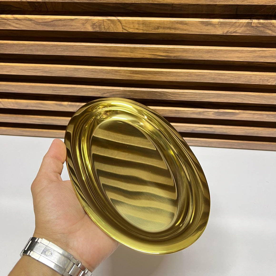 Gold Stainless Steel Ovale Tray
