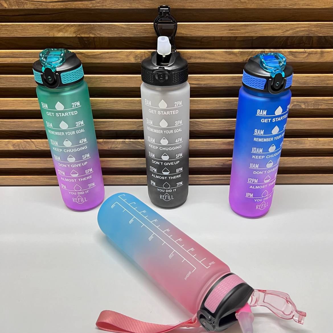 Bouteille d'eau de sport - avec paille - Gourde étanche,