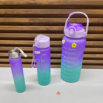 3 Bouteilles dégradées avec messages inspirants – motivation