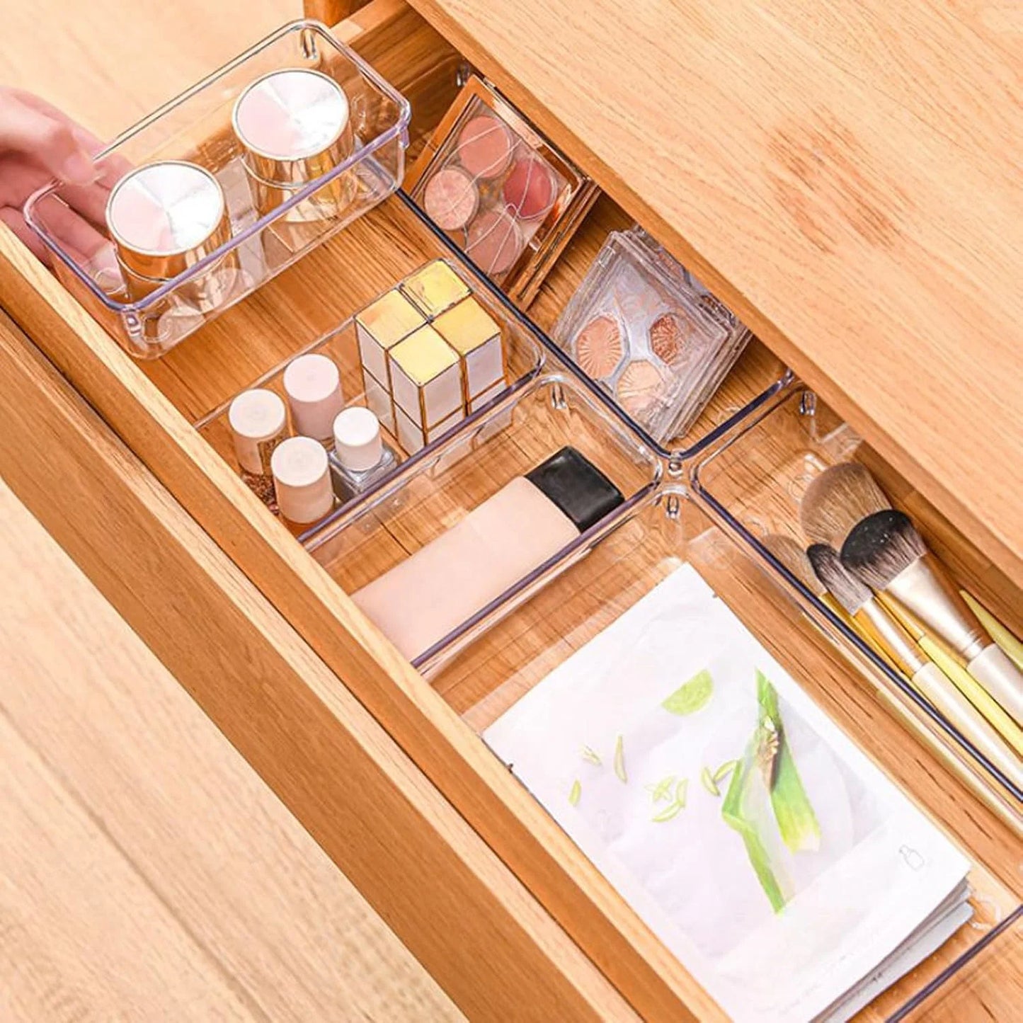 💄 Organisateur de Maquillage 8 Pièces – Boîtes de Rangement Modulables