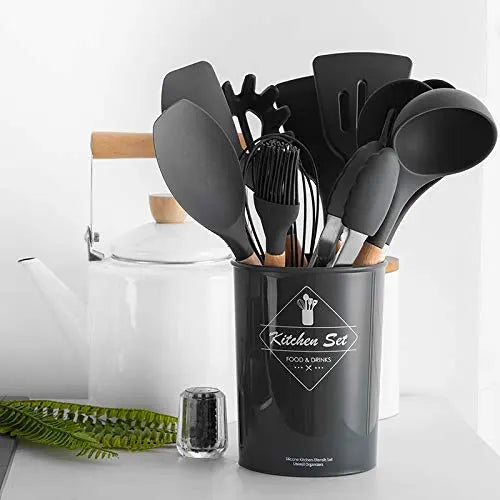 Ustensiles de cuisine – un ensemble de 11 éléments – noir