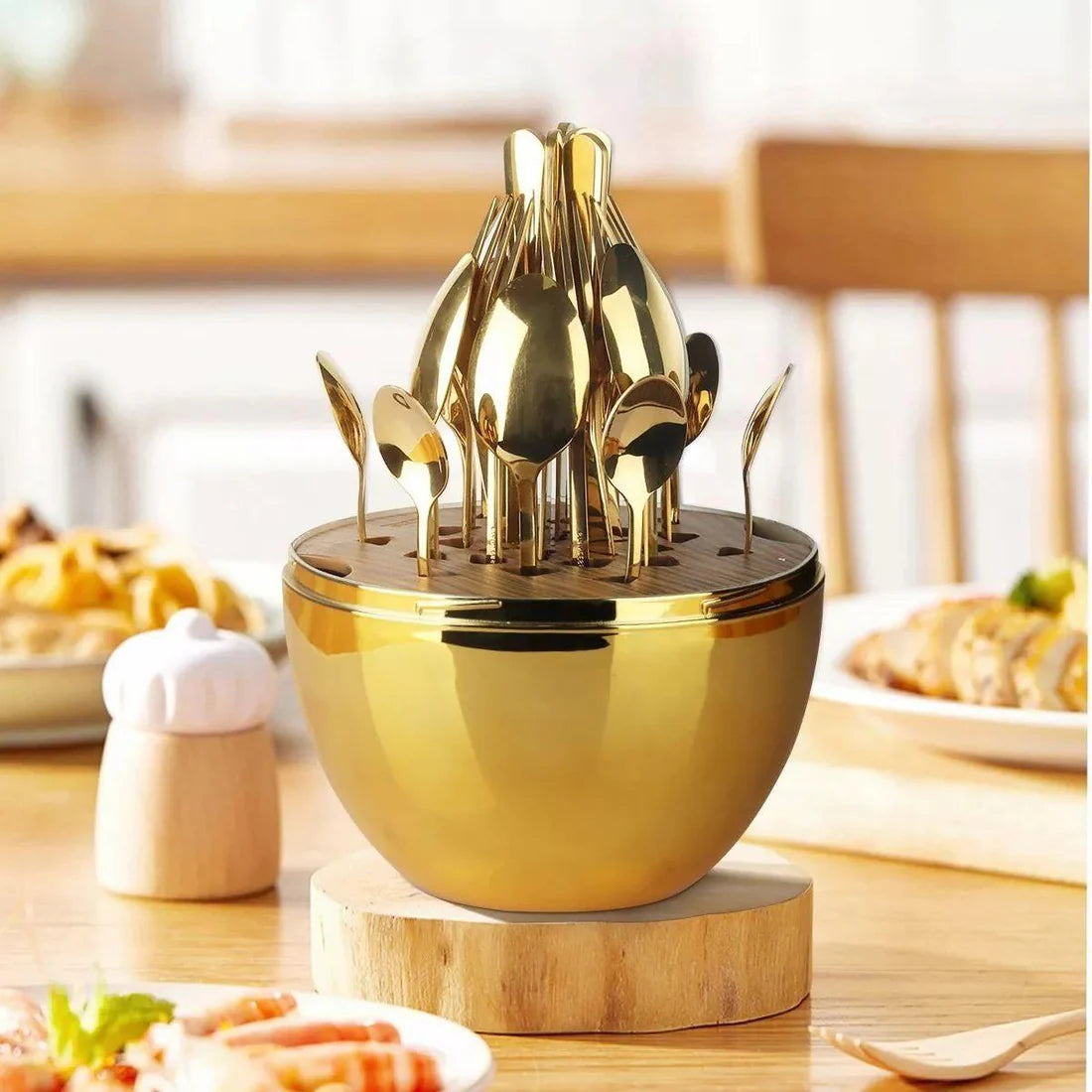 Service de table de luxe marron : une touche d'élégance à chaque repas 24 Pièces NESTO MAROC