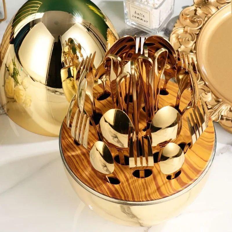 Service de table de luxe marron : une touche d'élégance à chaque repas 24 Pièces NESTO MAROC