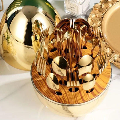 Service de table de luxe marron : une touche d'élégance à chaque repas 24 Pièces NESTO MAROC