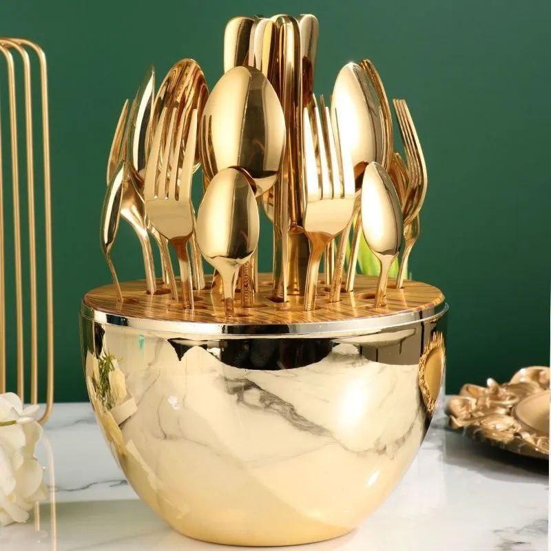 Service de table de luxe marron : une touche d'élégance à chaque repas 24 Pièces NESTO MAROC