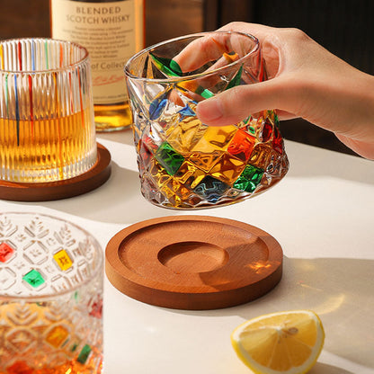 Verres Texturé à Relief avec Finitions Colorées – Idéal pour Cocktails ou Décoration